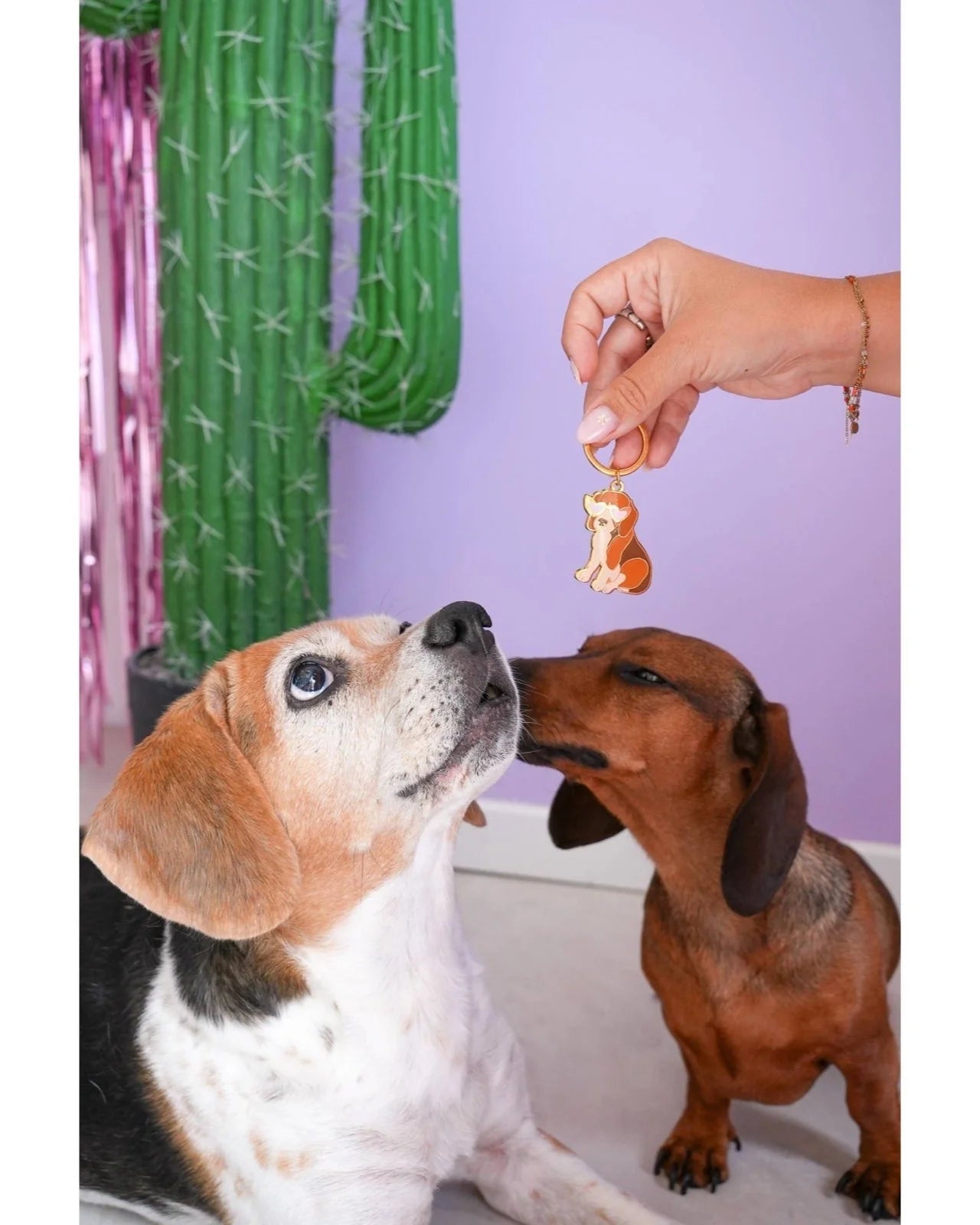 MALICIEUSE - BEAGLE Schlüsselanhänger - ROSA ECK