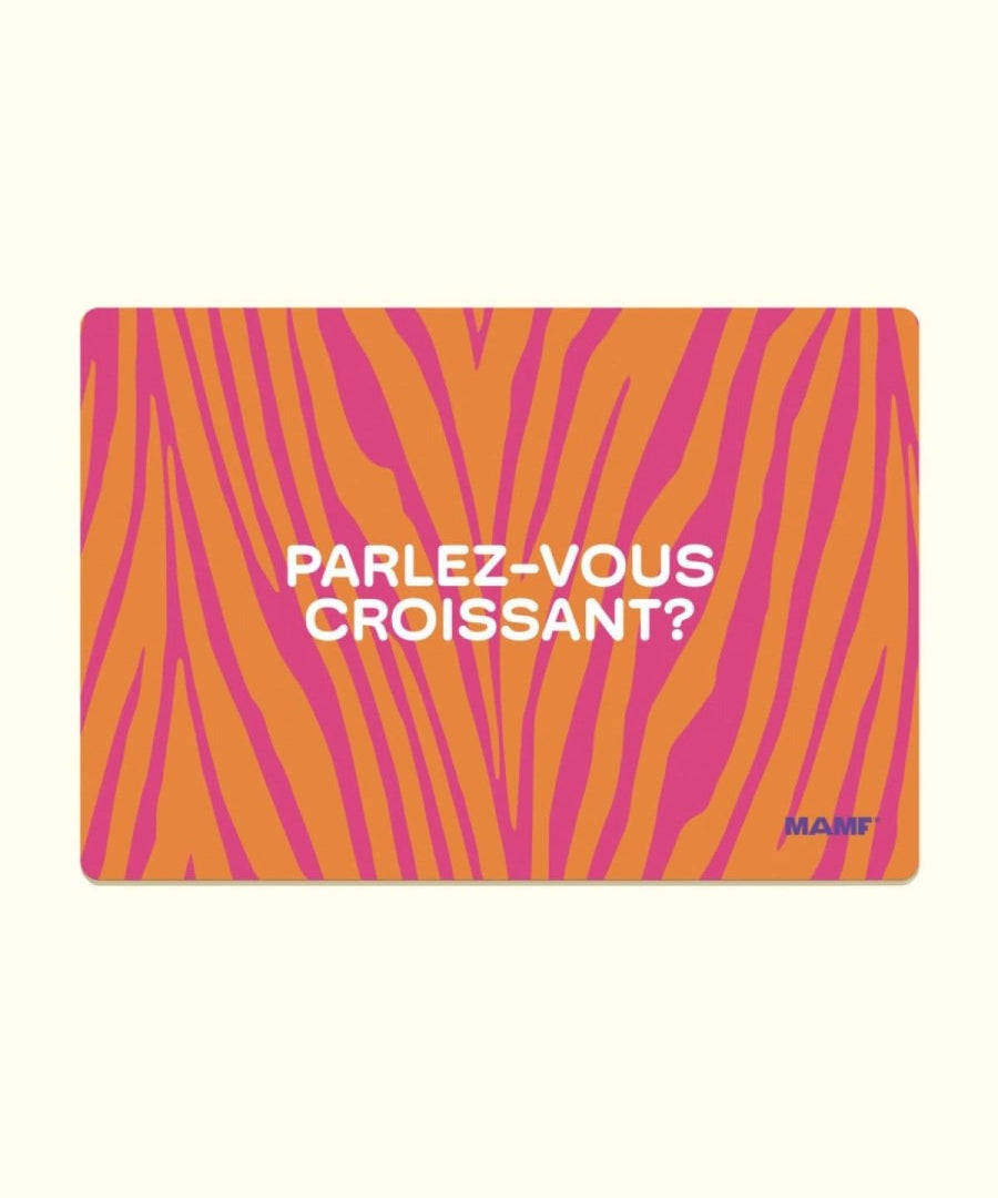 MAMF - PARLEZ - VOUS CROISSANT? Frühstücksbrettchen - ROSA ECK - Brett, Orange, Rot