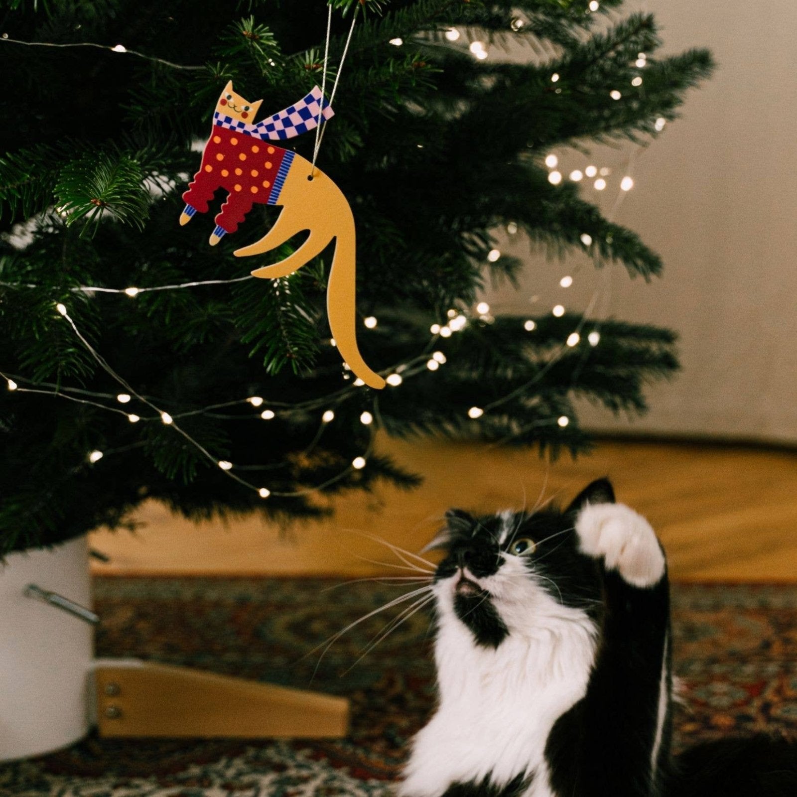 milin - Weihnachtsanhänger aus Holz • Cute Cat - Dekoration - ROSA ECK