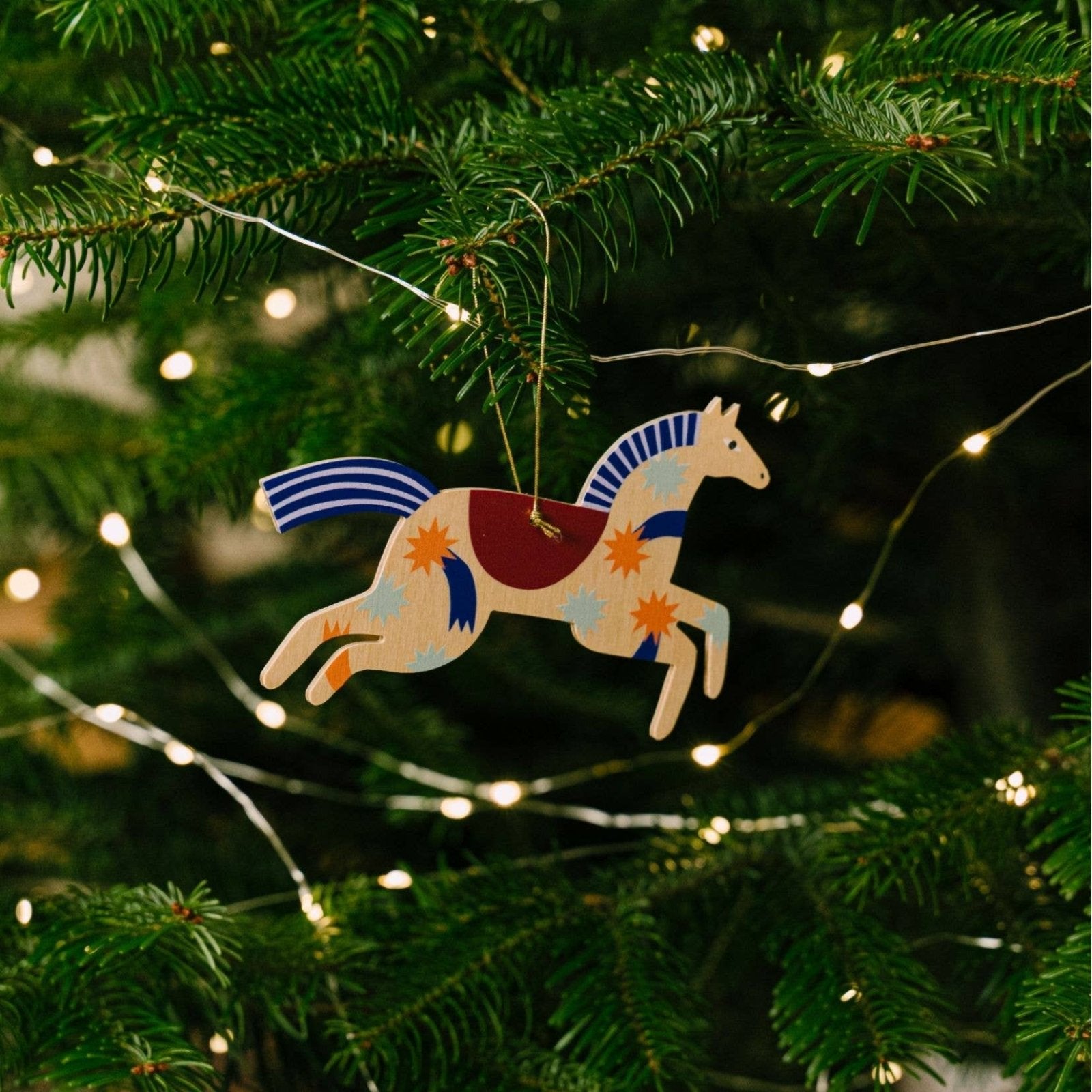 milin - Weihnachtsanhänger aus Holz • Wooden Horse hell - Dekoration - ROSA ECK