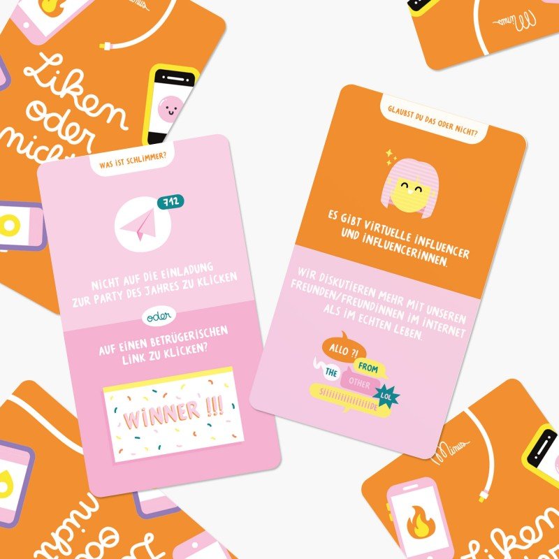 Minus éditions - LIKEN ODER NICHT? Fragespiel - ROSA ECK - 5 Minuten nur für uns, Karten,