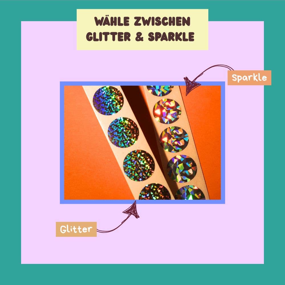Modern Kids Art - DIY Glückslos Rubbelkarte • Glitzer - ROSA ECK