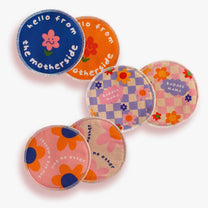 moodie - Waschbare Stilleinlagen (3er - Set) • Flowerempower - ROSA ECK