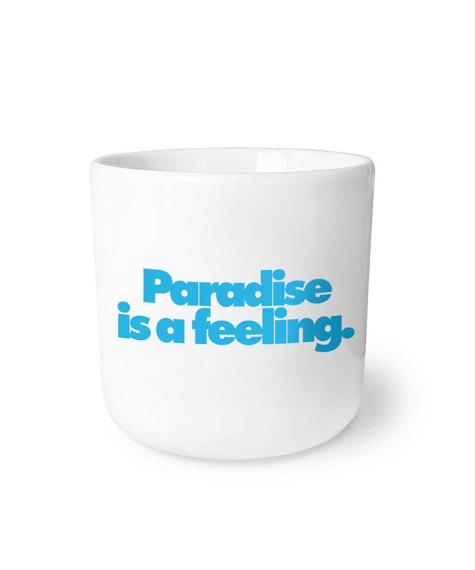 Navucko - PARADISE IS A FEELING. Porzellanbecher - Kaffee - und Teetasse - ROSA ECK - , ,
