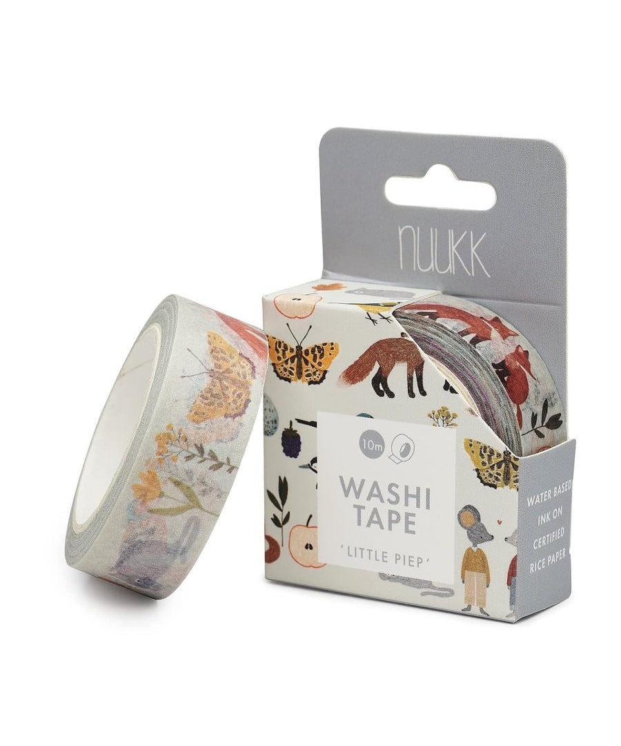 nuukk - LITTLE PIEP Washi Tape - ROSA ECK - Blau, Vogel,