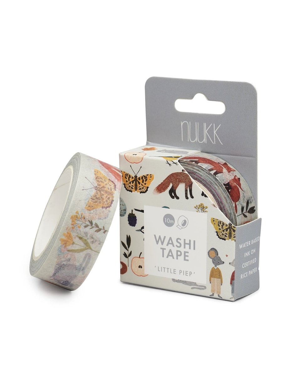 nuukk - LITTLE PIEP Washi Tape - ROSA ECK - Blau, Vogel,
