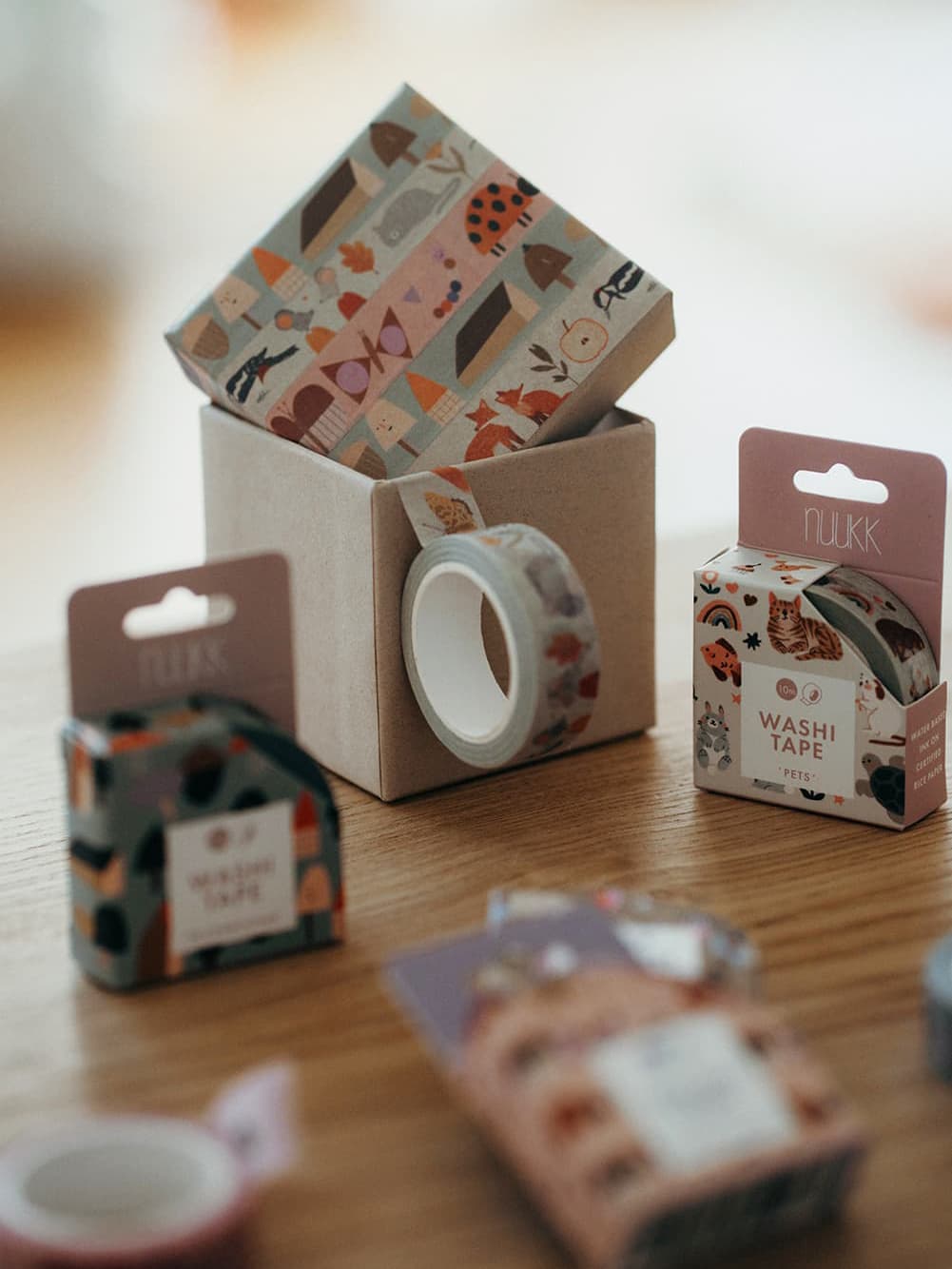 nuukk - LITTLE PIEP Washi Tape - ROSA ECK - Blau, Vogel,