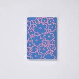 nuuna - GRAPHIC Notizbuch (A6+) Flower Power - ROSA ECK - Blau, Rosa, S