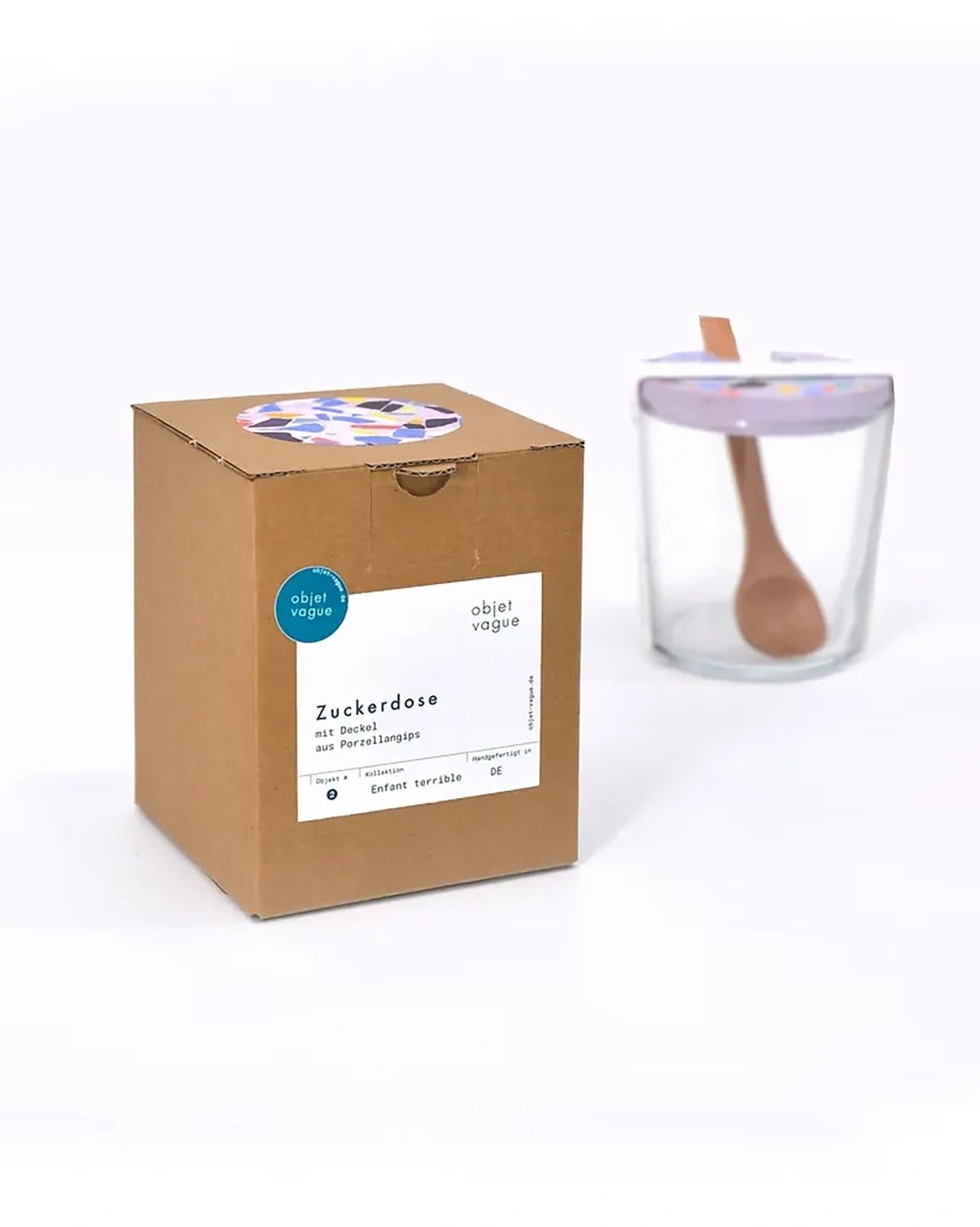 objet vague - BOLD Terrazzo Zuckerdose (366 ml) • Schwarz - ROSA ECK