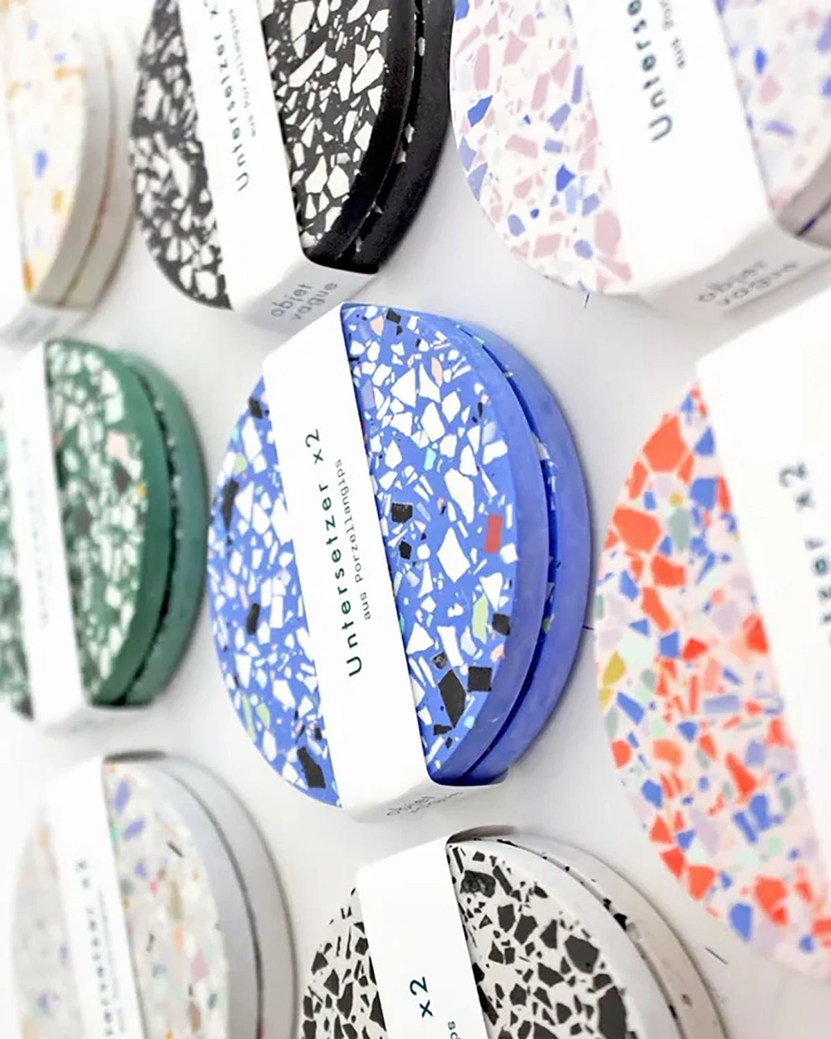 objet vague - Terrazzo Untersetzer (2er-Set) • Grau - ROSA ECK