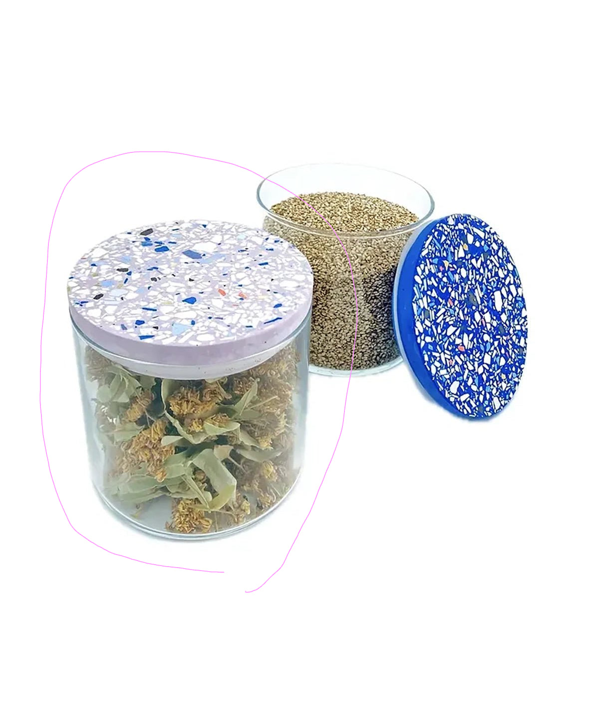 objet vague - Terrazzo Vorratsdose (700 ml) • Flieder - ROSA ECK