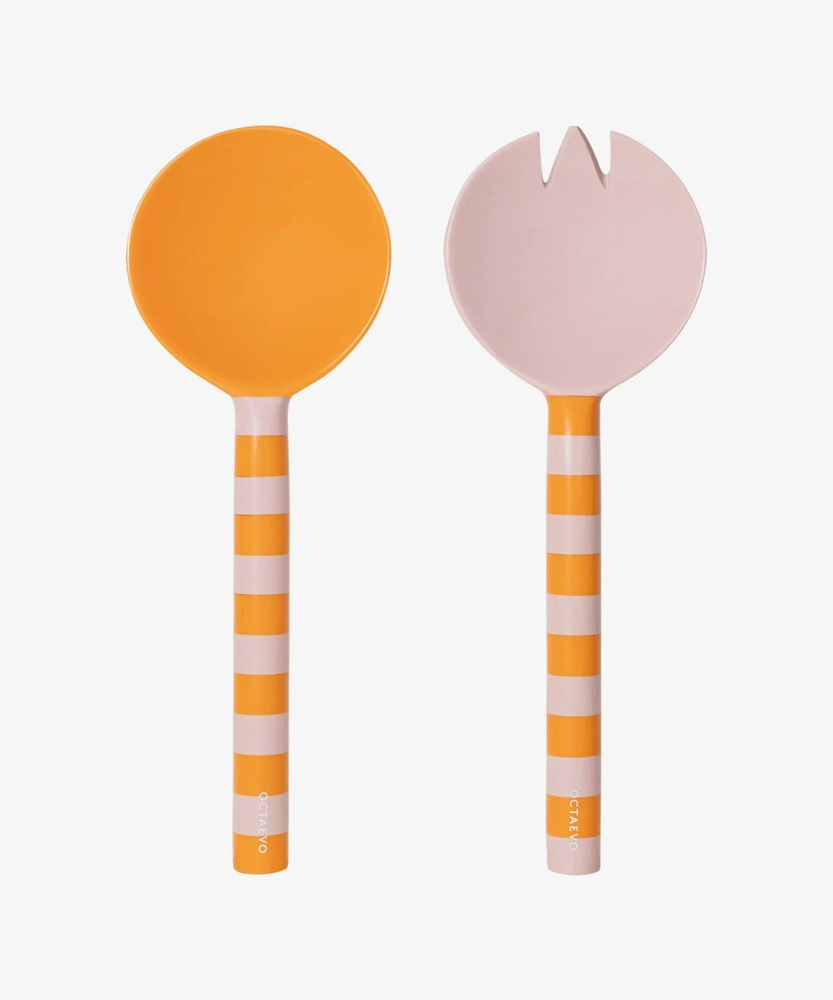 Octaevo - MEDITERRANEO Salatbesteck (2er-Set) • Orange/Rosa - ROSA ECK