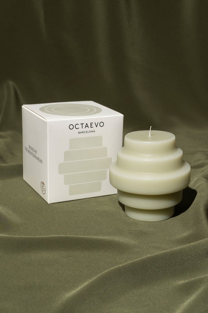 Octaevo - TEMPLO Kerze | Ash Green - ROSA ECK - Grün, ,