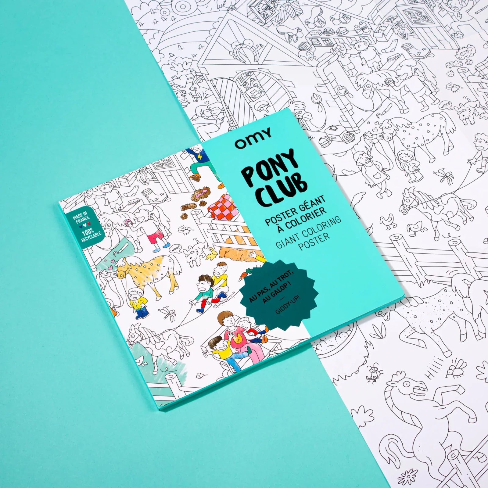OMY - Ausmalposter • Pony Club - ROSA ECK