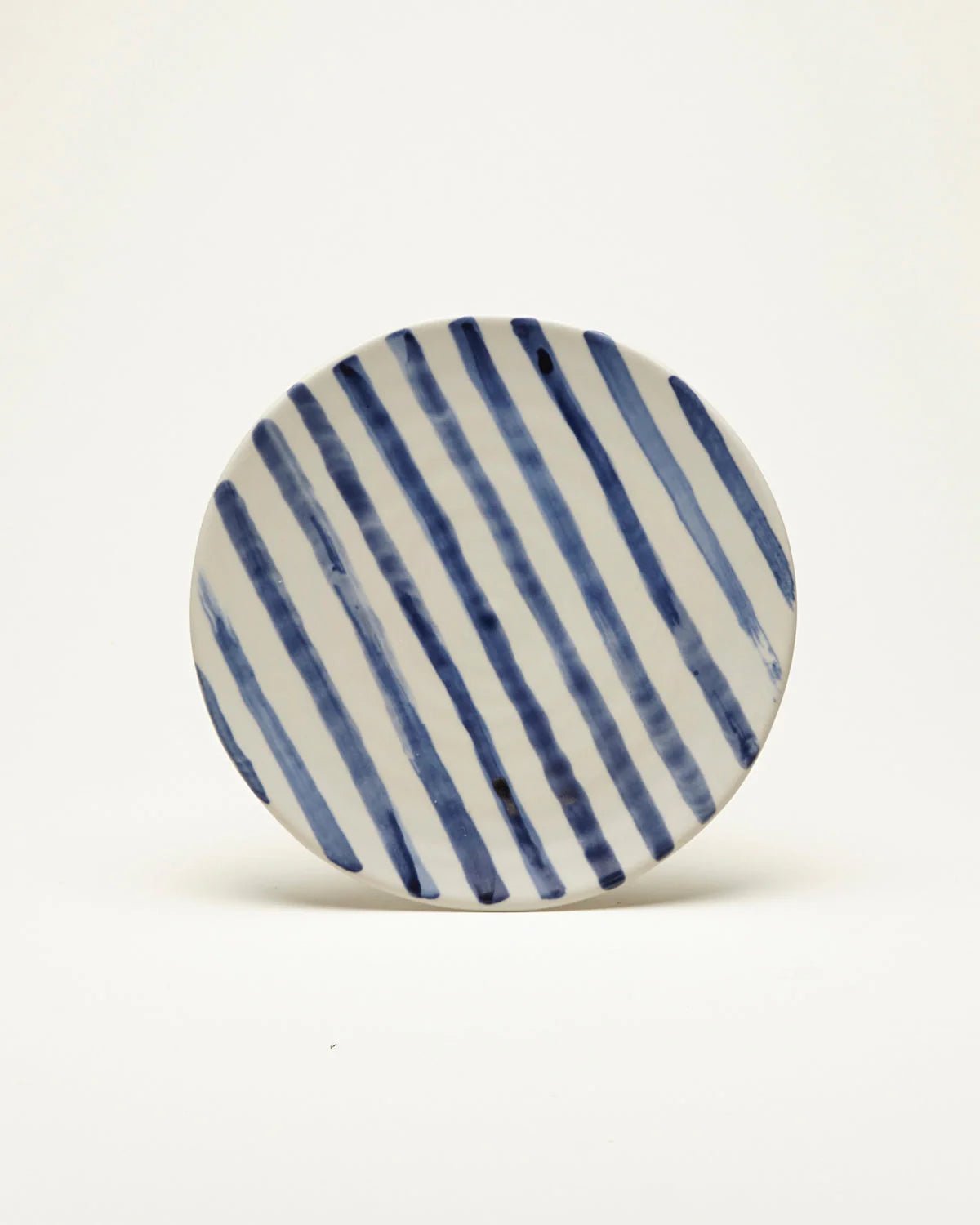 onomao - KLASSIK Kleiner Teller (⌀ 21 cm) Blau - Weiß - Gestreift - ROSA ECK - Blau, Klein, Streifen