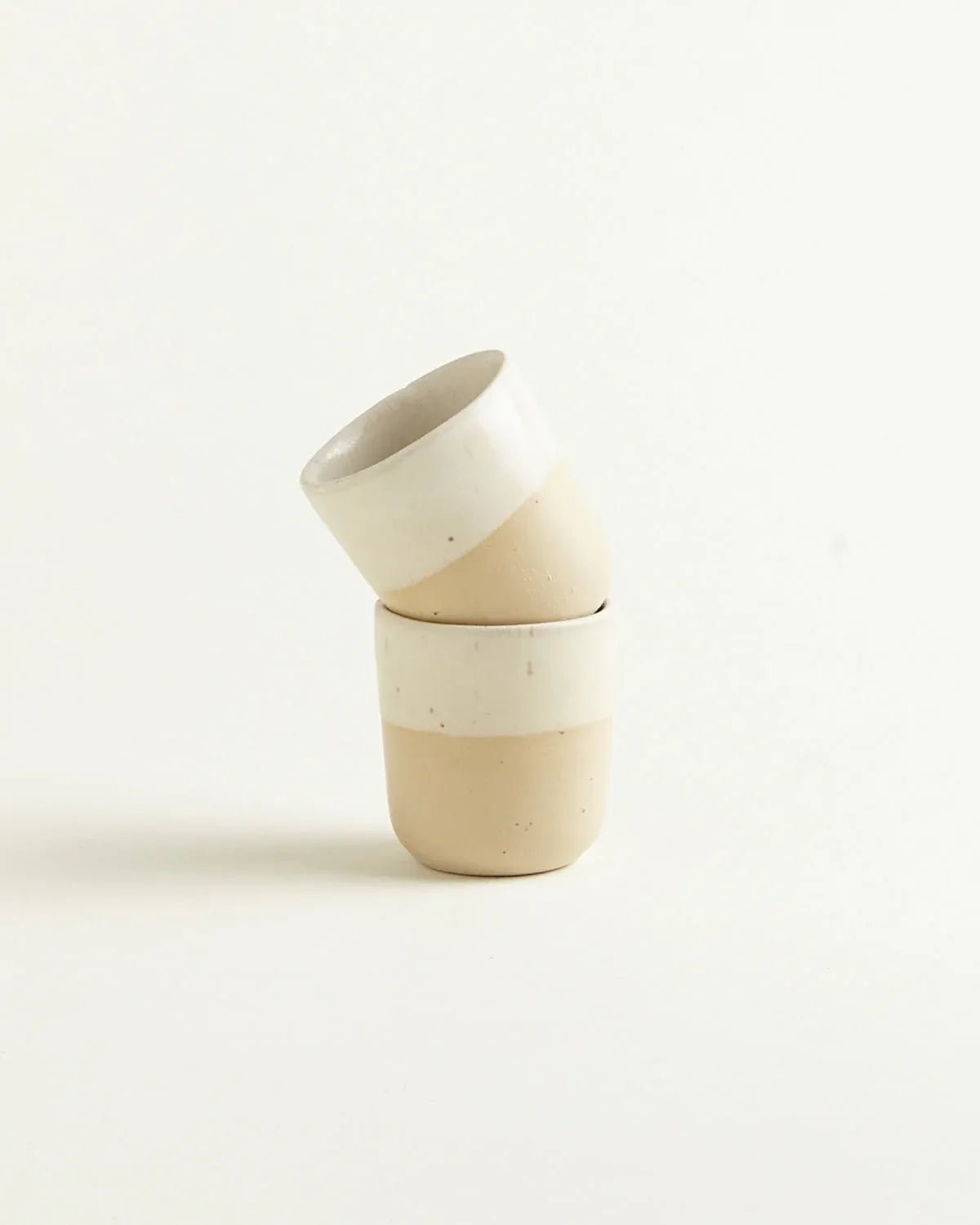 onomao - TRADITIONELL Espressobecher • Naturweiß Dipped - Espressotasse - ROSA ECK