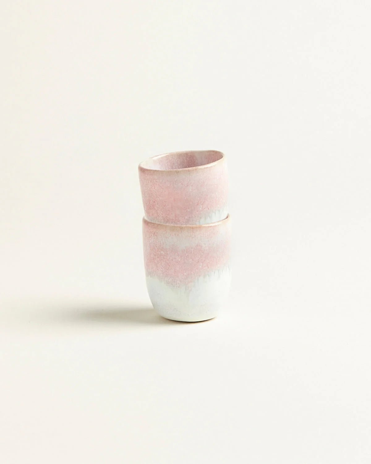 onomao - TRADITIONELL Espressobecher Rosé Dipped - ROSA ECK - Becher, Rosa,