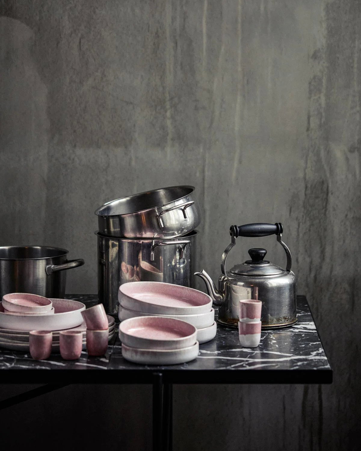 onomao - TRADITIONELL Espressobecher Rosé Dipped - ROSA ECK - Becher, Rosa,