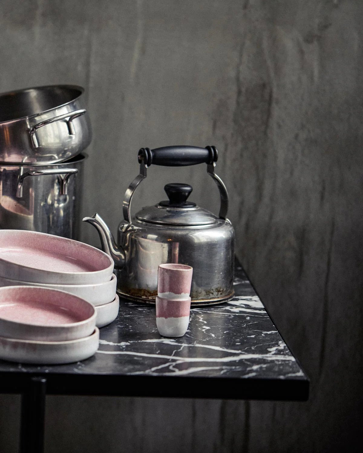 onomao - TRADITIONELL Espressobecher Rosé Dipped - ROSA ECK - Becher, Rosa,