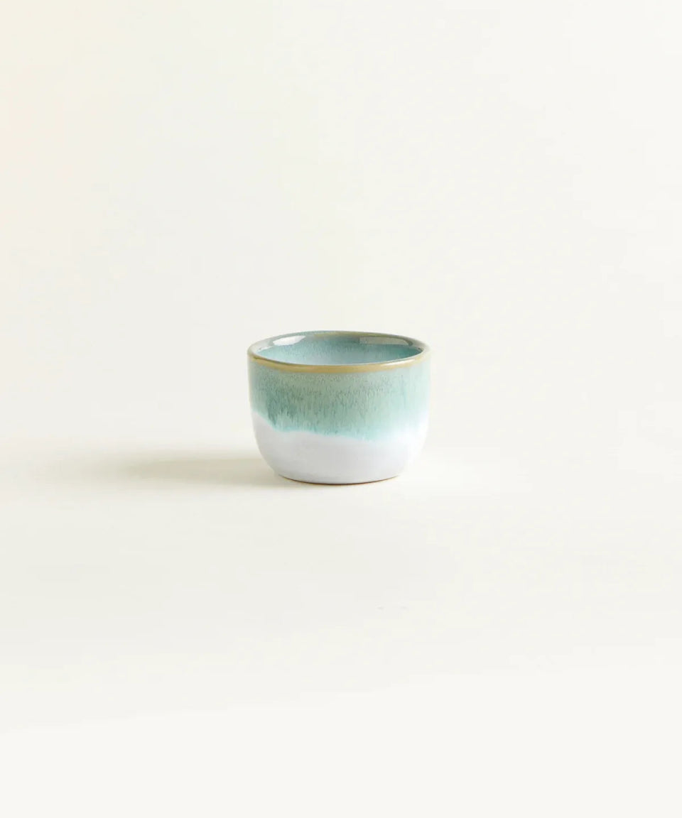 onomao - TRADITIONELL Kleiner Becher (150 ml) • Türkis Dipped - Kaffee - und Teetasse - ROSA ECK Concept Store