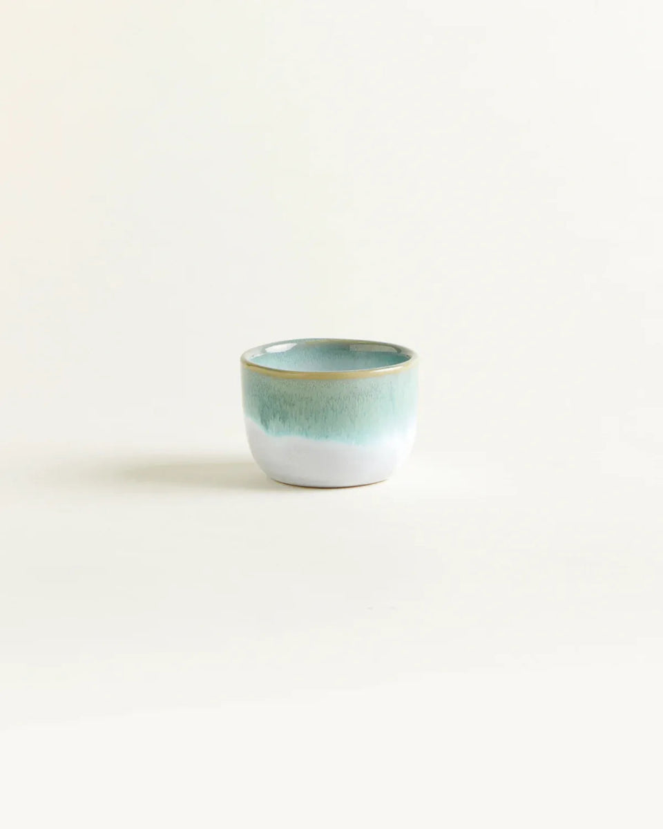 onomao - TRADITIONELL Kleiner Becher (150 ml) • Türkis Dipped - Kaffee - und Teetasse - ROSA ECK Concept Store