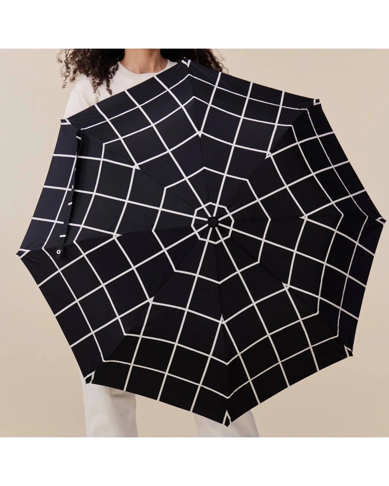 Original Duckhead - Regenschirm mit Entenkopf • Black Grid - ROSA ECK