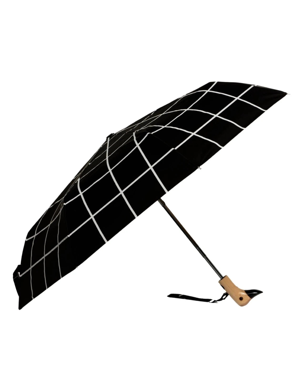 Original Duckhead - Regenschirm mit Entenkopf • Black Grid - ROSA ECK