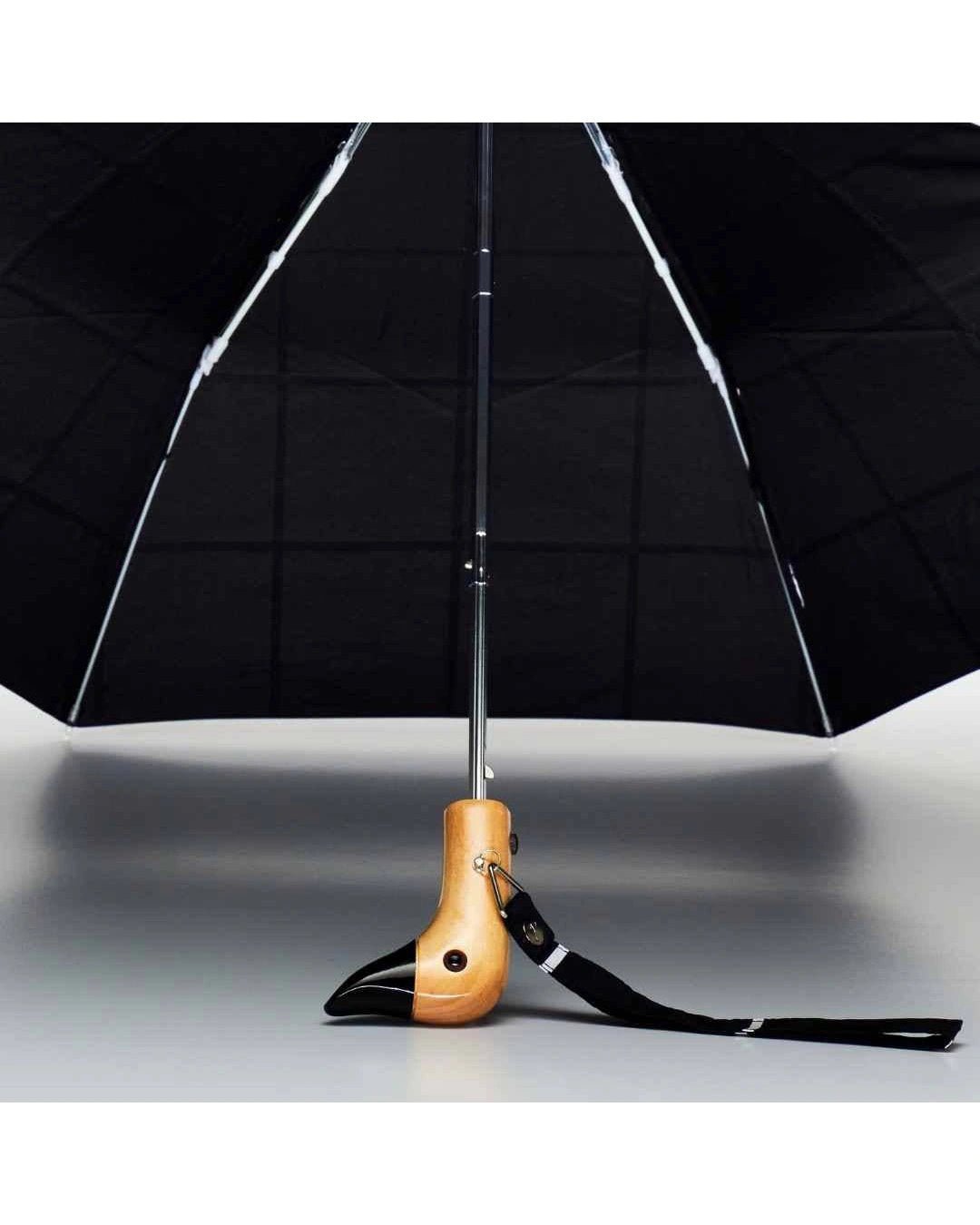 Original Duckhead - Regenschirm mit Entenkopf • Black Grid - ROSA ECK