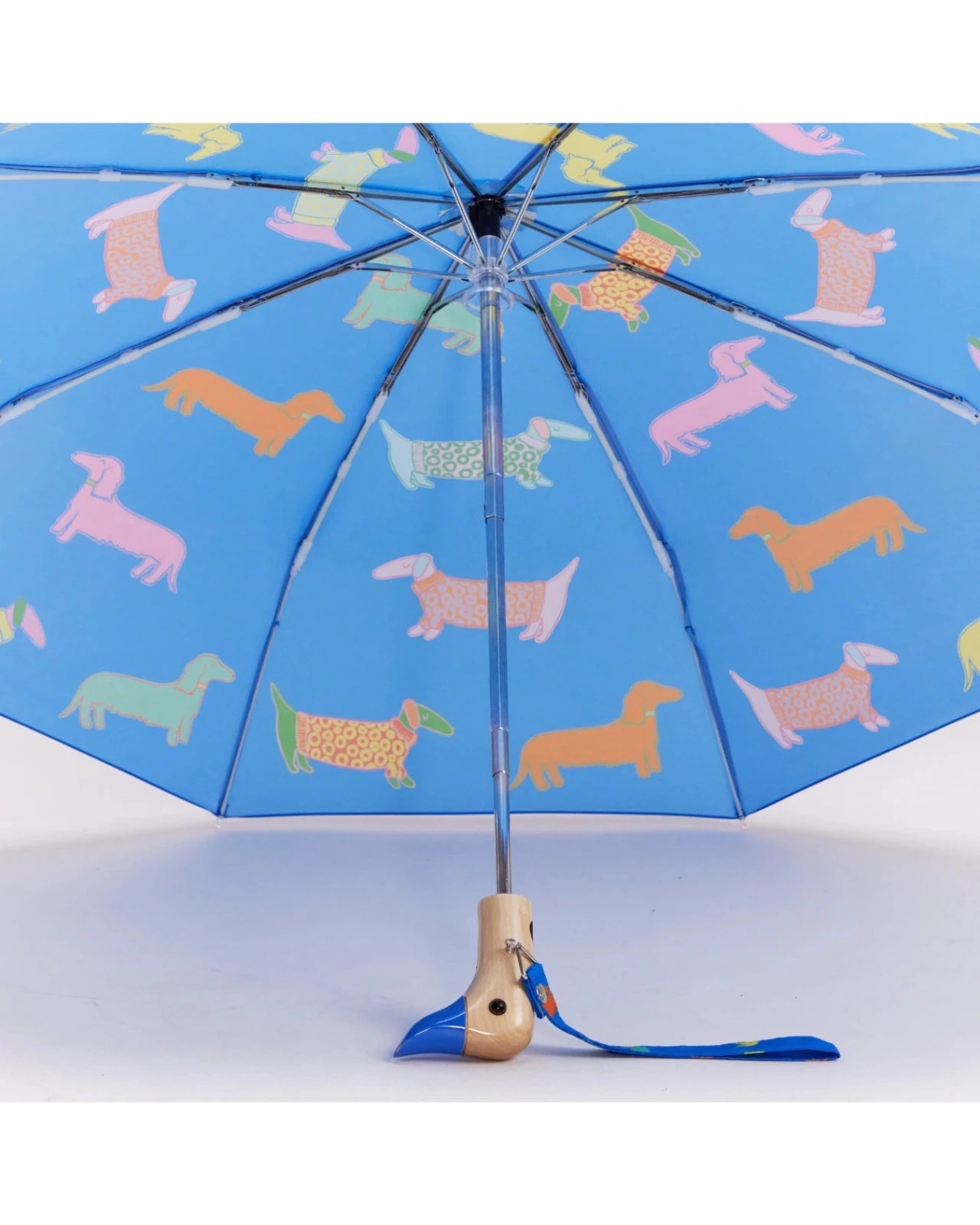 Original Duckhead - Regenschirm mit Entenkopf • Blue Dachshund - ROSA ECK