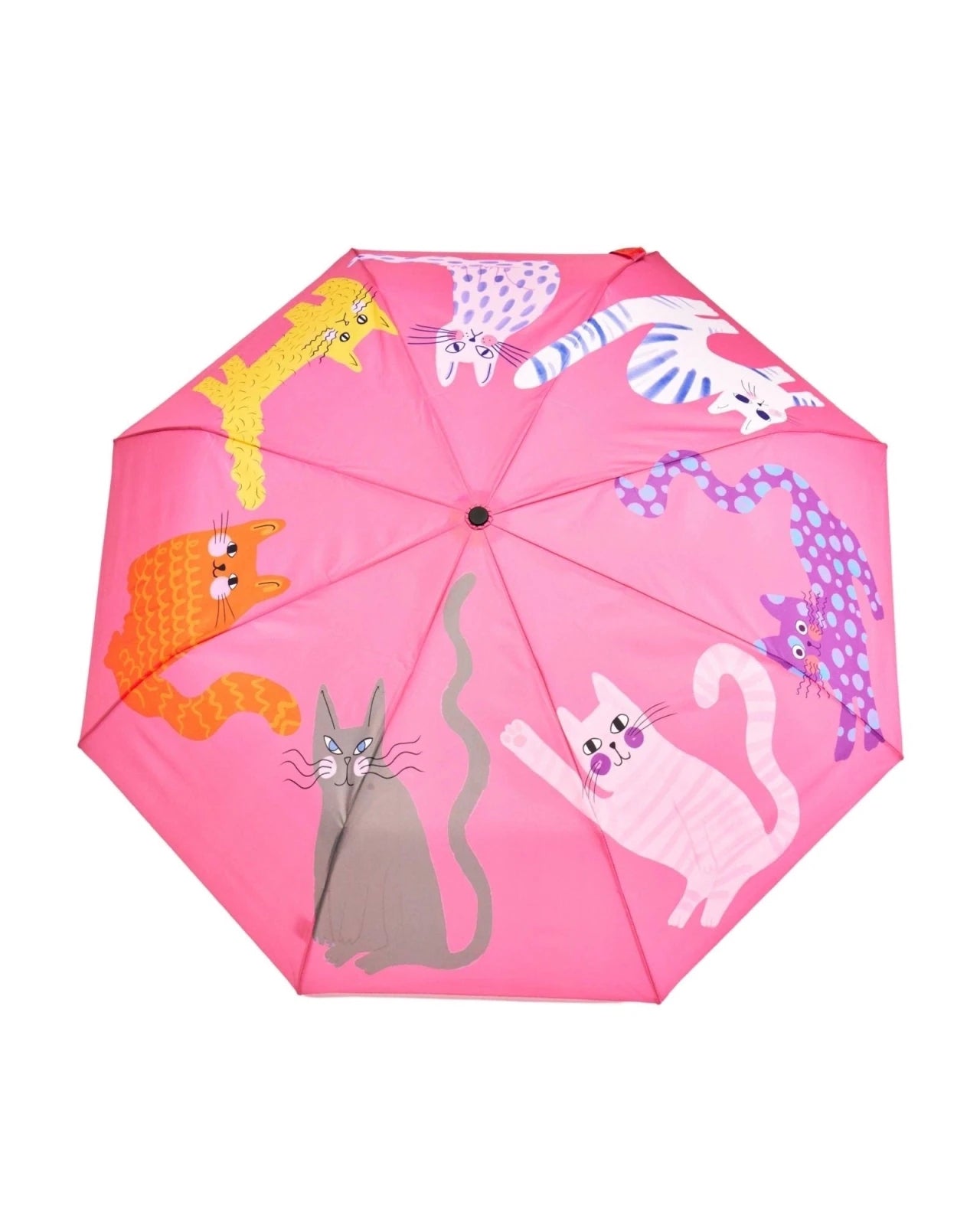 Original Duckhead - Regenschirm mit Entenkopf • Fuchsia Arty Cats - ROSA ECK