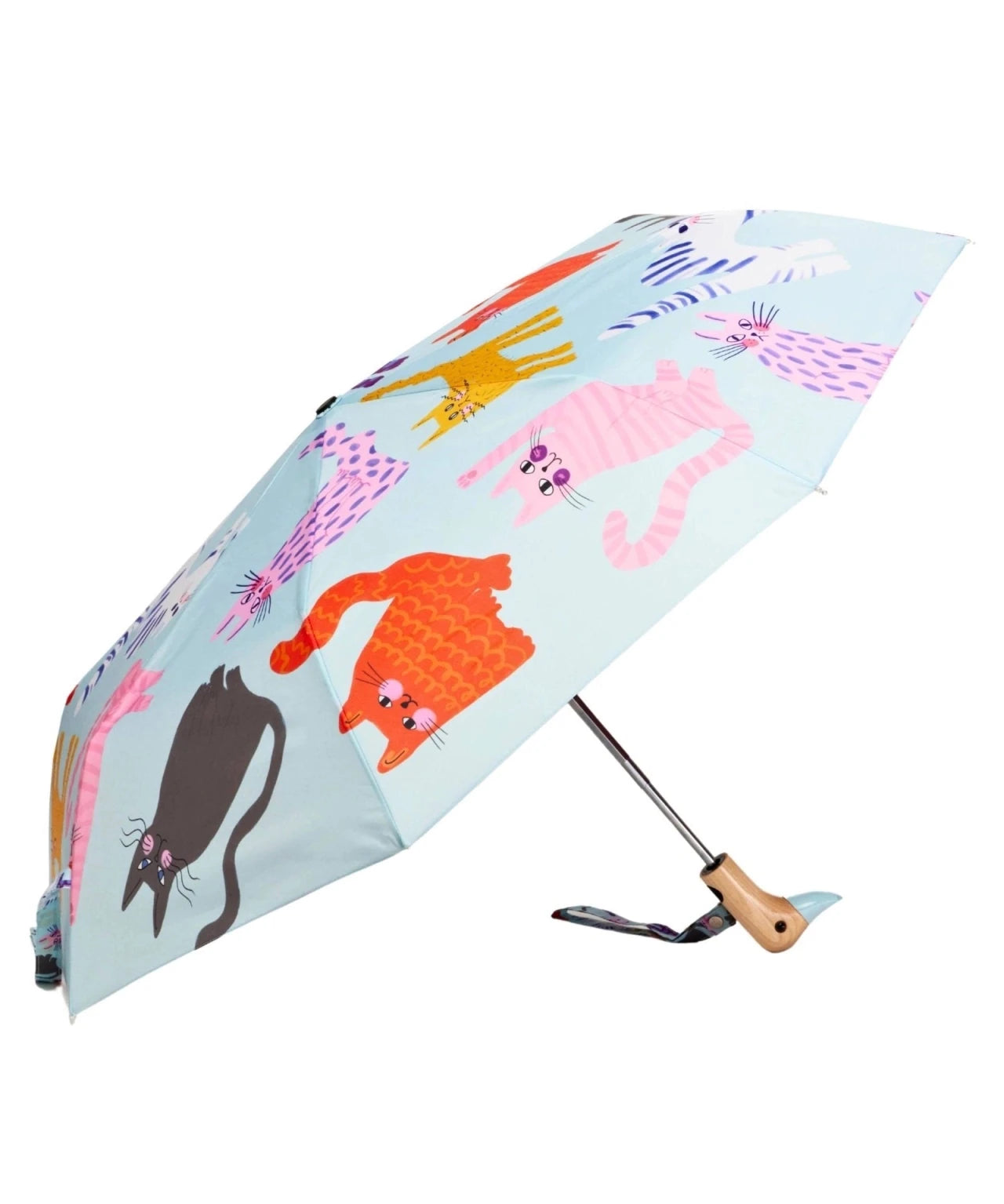 Original Duckhead - Regenschirm mit Entenkopf • Ice Arty Cats - ROSA ECK