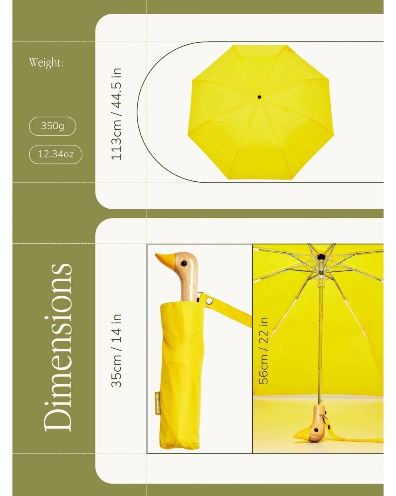 Original Duckhead - Regenschirm mit Entenkopf • Yellow - ROSA ECK