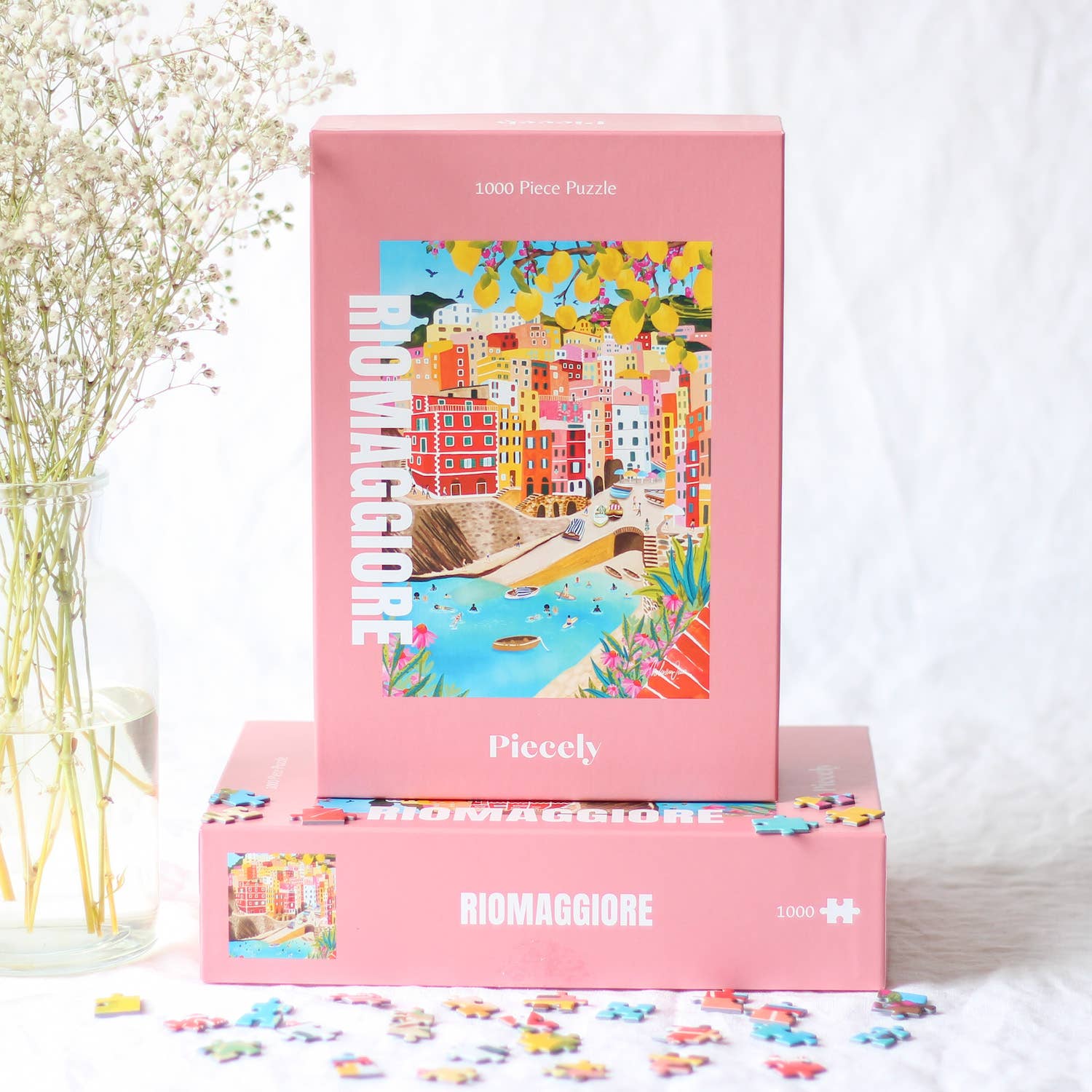 Piecely Puzzles - Puzzle (1000 Teile) • Riomaggiore - ROSA ECK