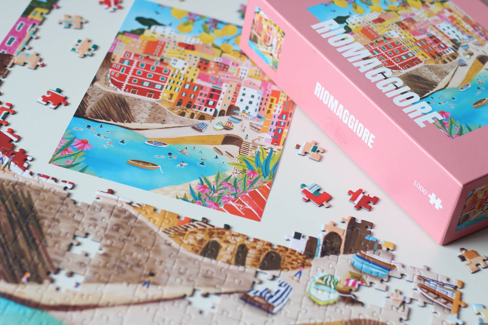Piecely Puzzles - Puzzle (1000 Teile) • Riomaggiore - ROSA ECK