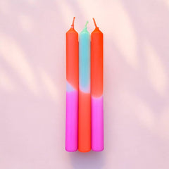 Pink Stories - DIP DYE NEON * Kerzen 2er - Set | Apple Crisp - ROSA ECK - , ,