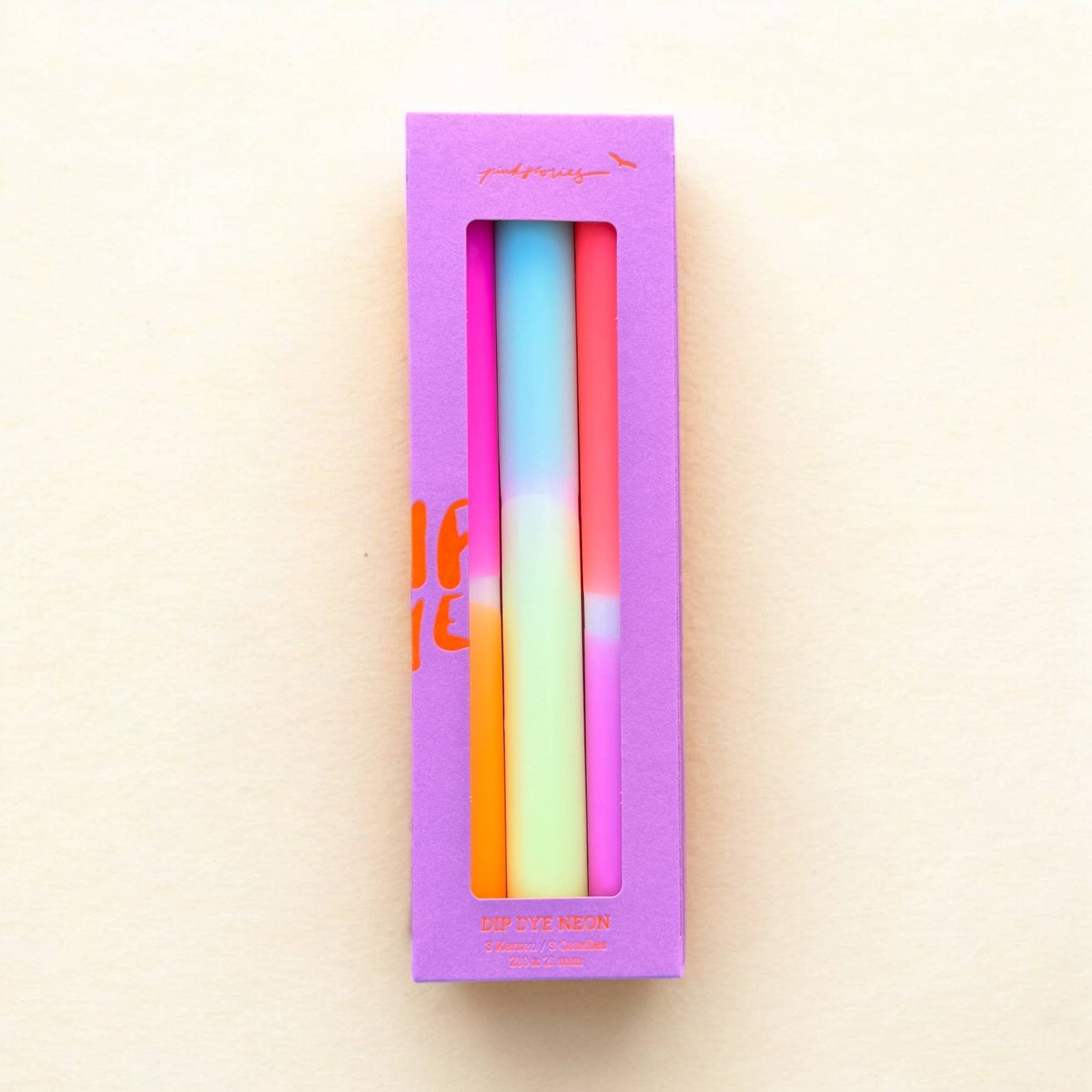 Pink Stories - DIP DYE NEON * Kerzen 2er - Set | Mandarine Sunset - Kerze - ROSA ECK Concept Store