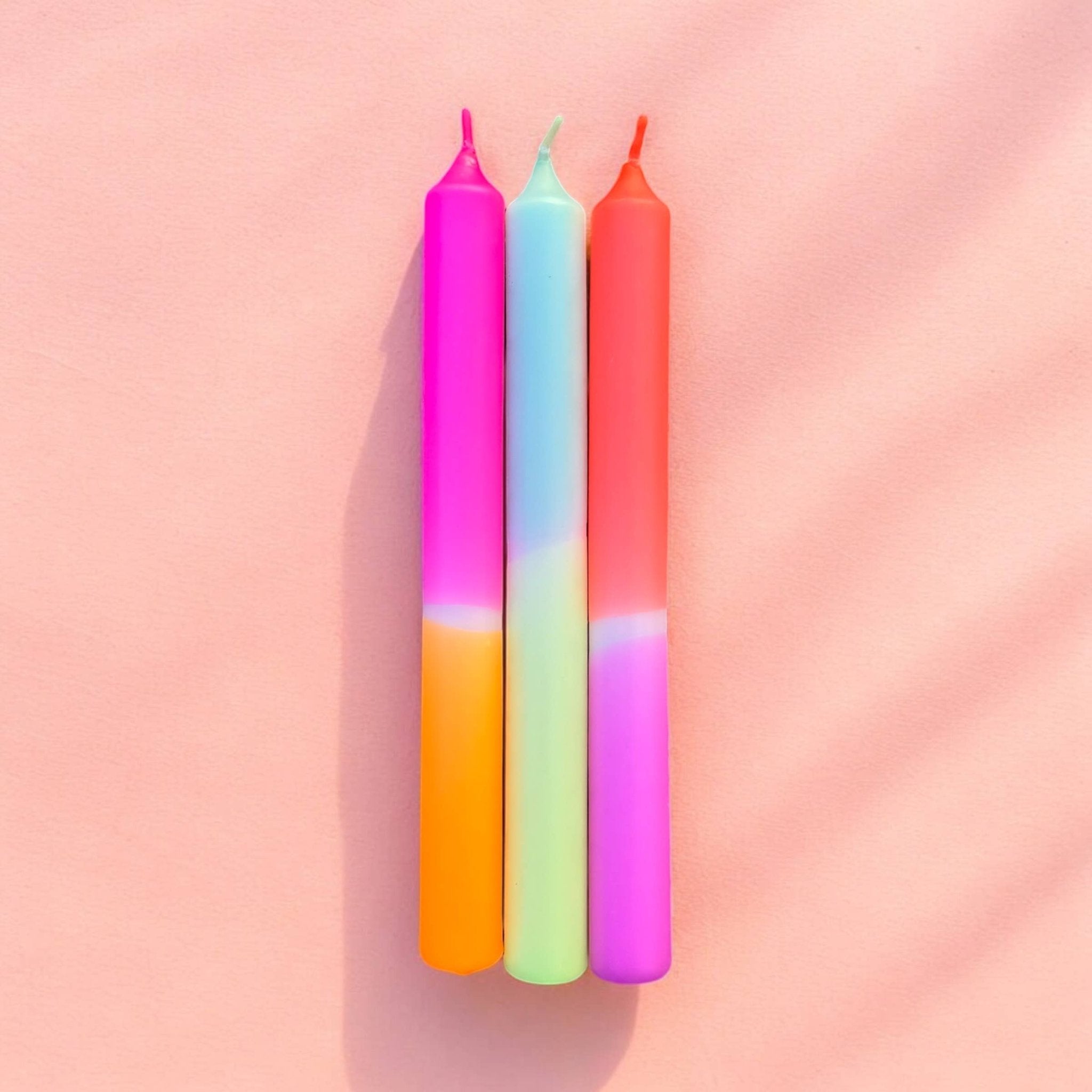 Pink Stories - DIP DYE NEON * Kerzen 2er - Set | Mandarine Sunset - Kerze - ROSA ECK Concept Store
