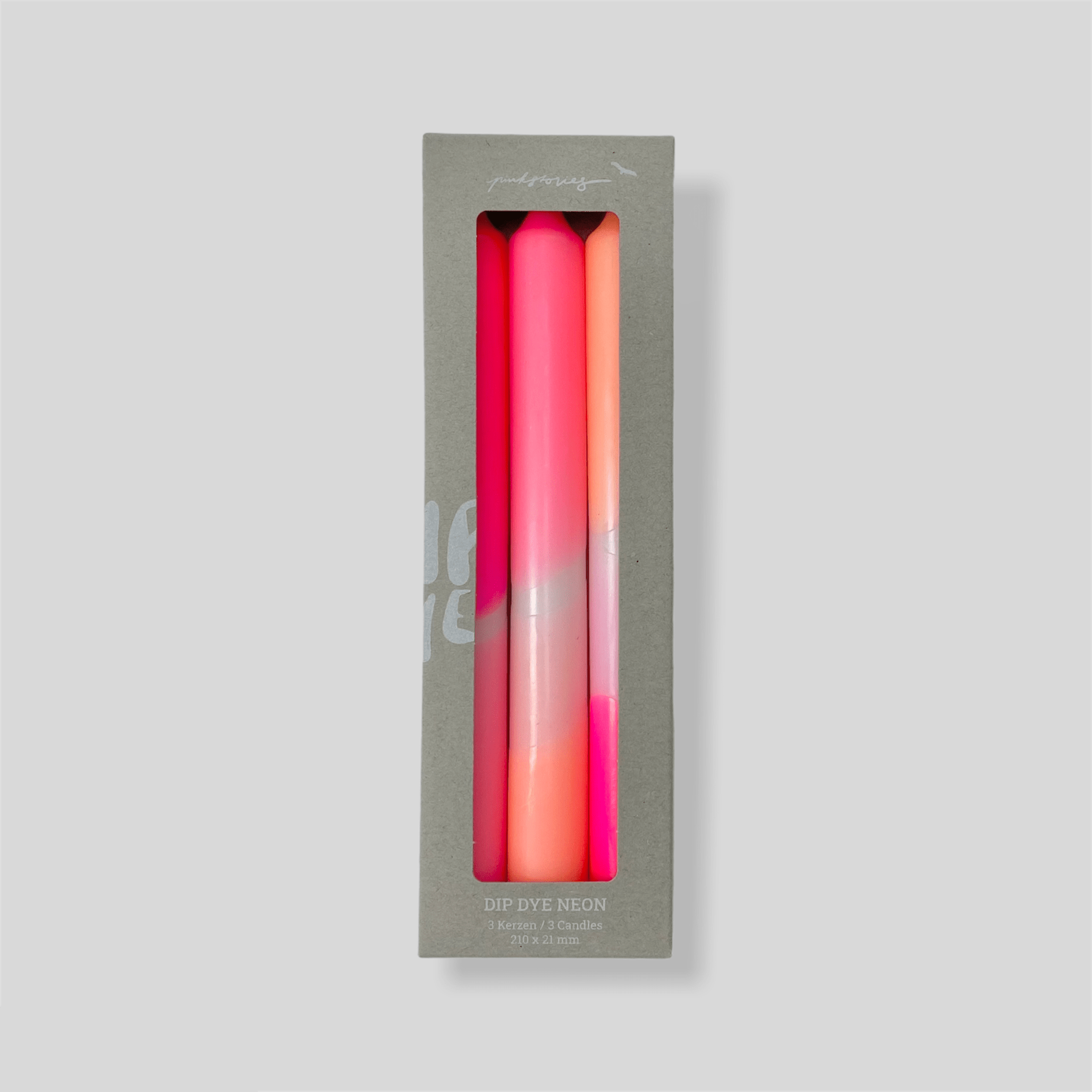 Pink Stories - Dip Dye Neon Kerzen 3er - Set • Flamingo Dreams - ROSA ECK