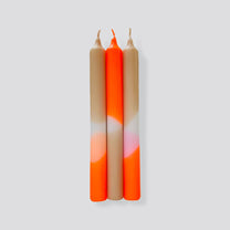 Pink Stories - DIP DYE NEON * Kerzen 3er-Set • Papaya Sand - ROSA ECK