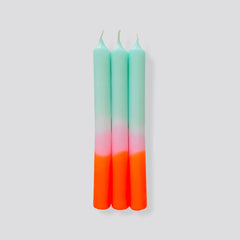 Pink Stories - DIP DYE NEON * Kerzen 3er - Set | Spring Sorbet - ROSA ECK - , ,