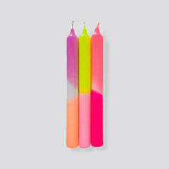 Pink Stories - DIP DYE NEON * Kerzen 3er - Set | Summer Breeze - ROSA ECK - , ,