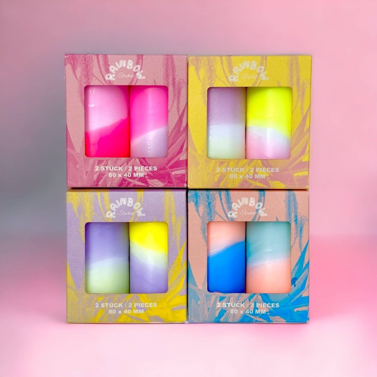 Pink Stories - RAINBOW STUDIO * Kerzen 2er - Set | Scenic - ROSA ECK - , ,