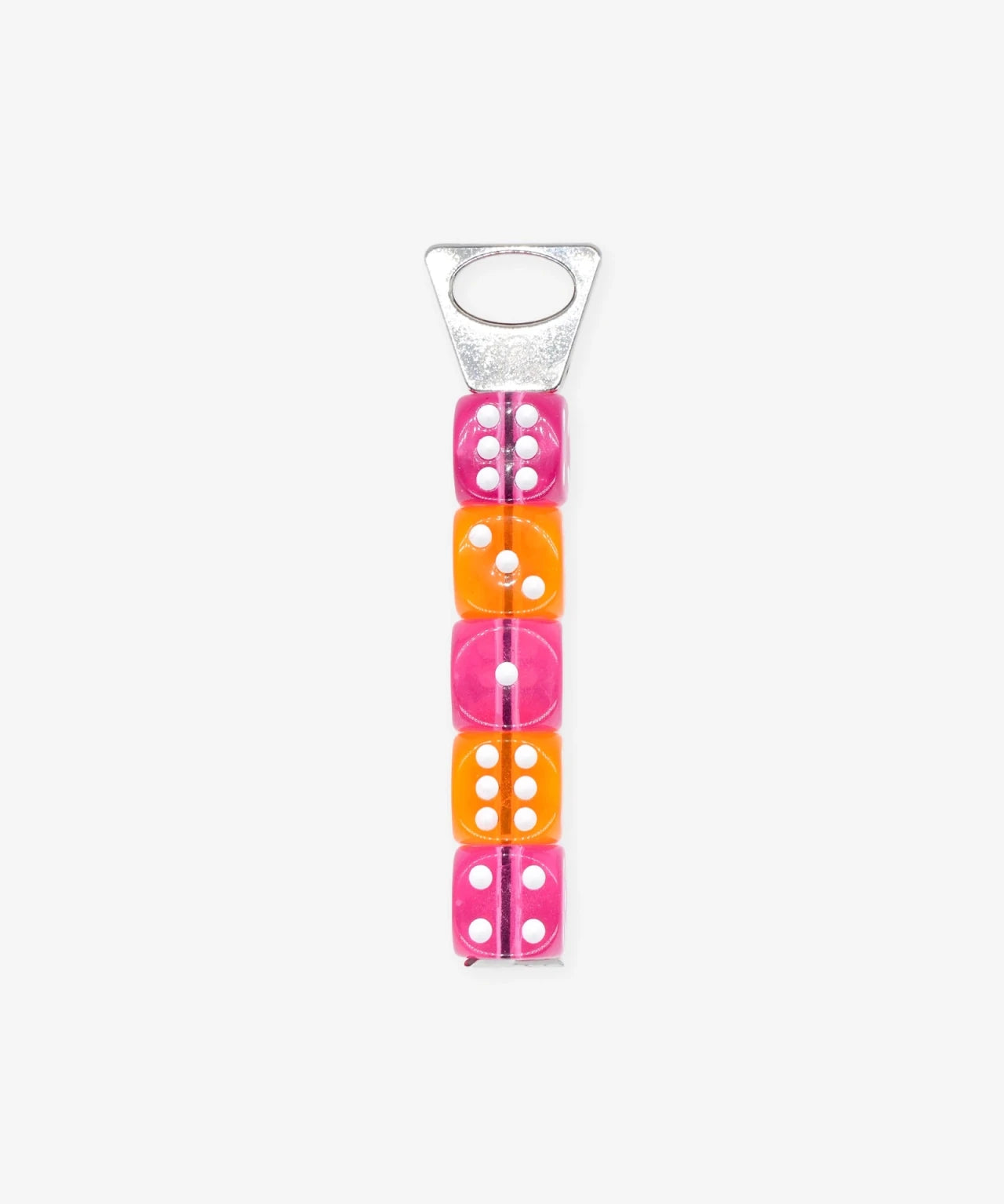 PONE - Schlüsselanhänger mit 5 Würfeln • Pink/Orange (ROSA ECK Edition) - ROSA ECK