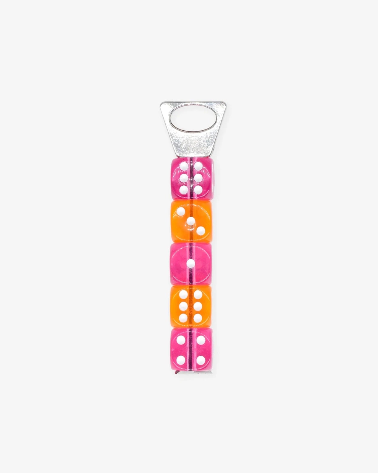 PONE - Schlüsselanhänger mit 5 Würfeln • Pink/Orange (ROSA ECK Edition) - ROSA ECK