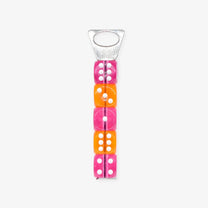 PONE - Schlüsselanhänger mit 5 Würfeln • Pink/Orange (ROSA ECK Edition) - ROSA ECK