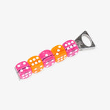 PONE - Schlüsselanhänger mit 5 Würfeln • Pink/Orange (ROSA ECK Edition) - ROSA ECK