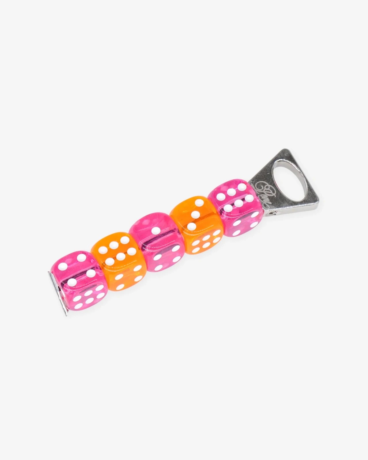 PONE - Schlüsselanhänger mit 5 Würfeln • Pink/Orange (ROSA ECK Edition) - ROSA ECK