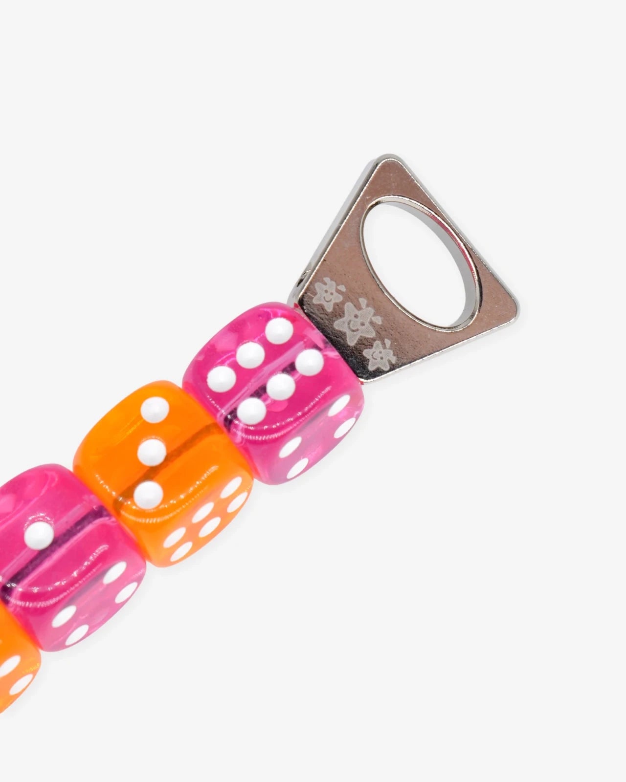 PONE - Schlüsselanhänger mit 5 Würfeln • Pink/Orange (ROSA ECK Edition) - ROSA ECK