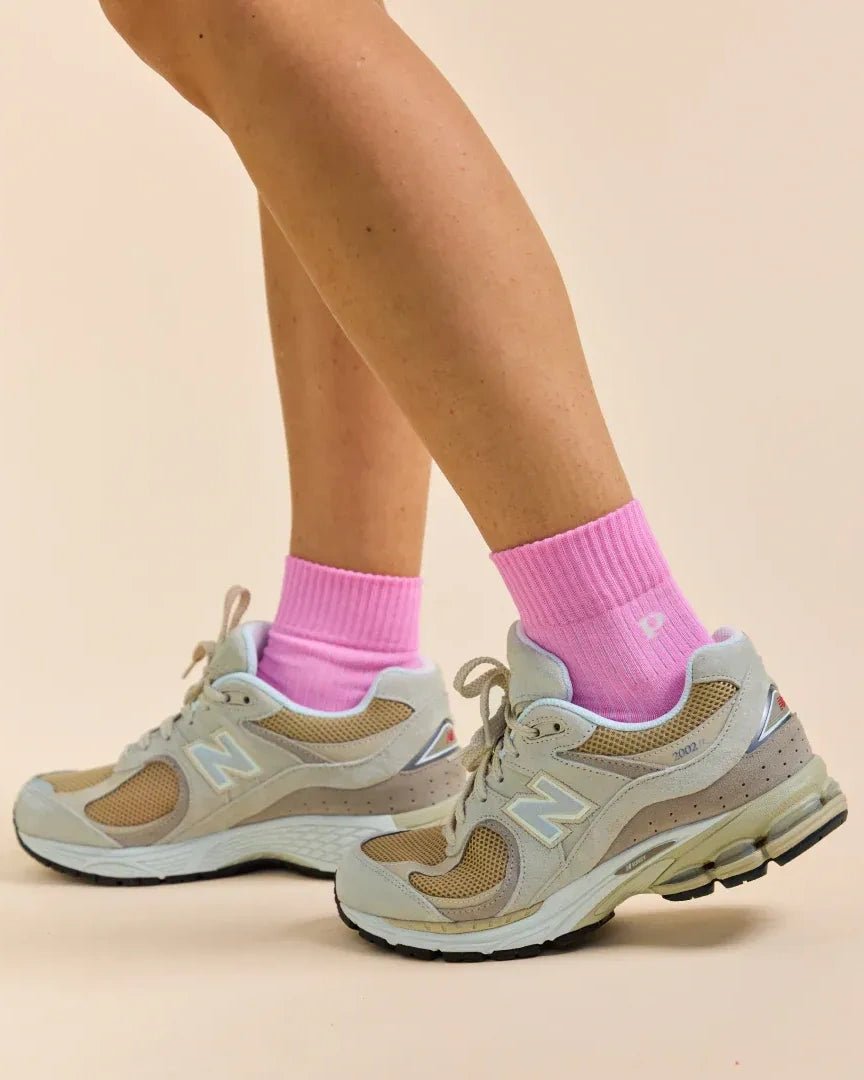 popeia - ANKLE Socken aus Bio - Baumwolle • Pink - ROSA ECK