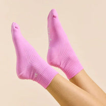 popeia - ANKLE Socken aus Bio - Baumwolle • Pink - ROSA ECK